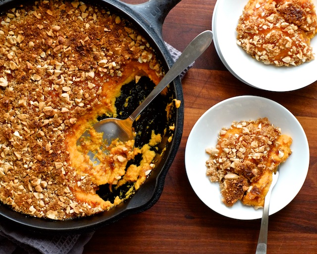 Toasted Nut and Brown Sugar Topped Sweet Potato Casserole